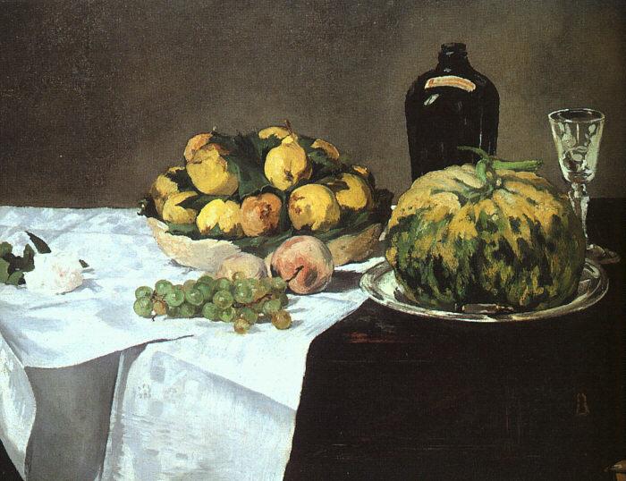 Edouard Manet Still Life with Melon and Peaches oil painting image